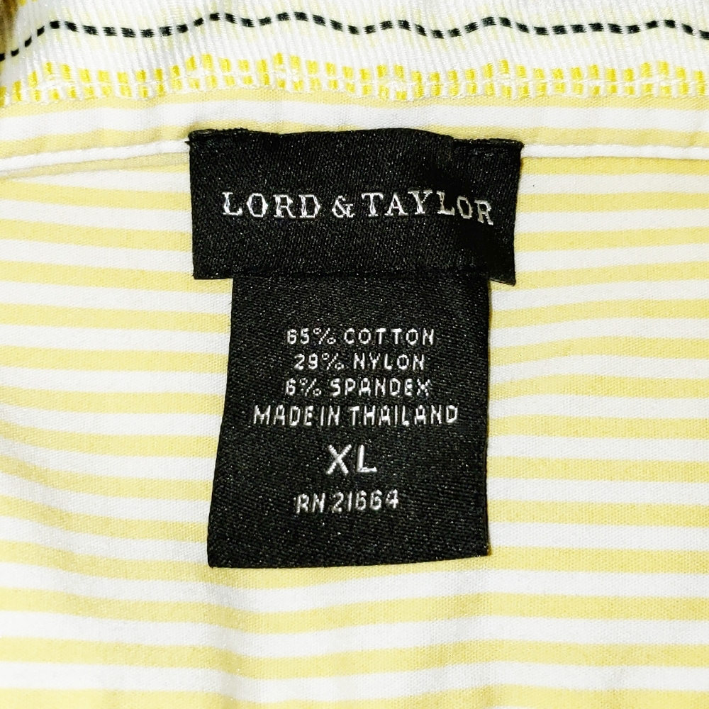 xx LORD AND TAYLOR Yellow Striped Top Sz XL EUC - Picture 13 of 13